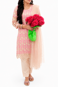 Rosy Blush Embroidered stitched 3-Piece Suit