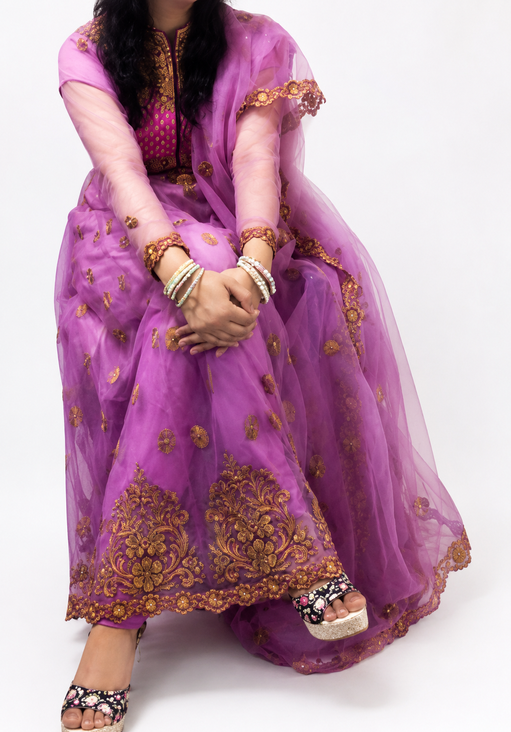 Blush Pink 3-Piece Embroidered Stitched Long Frock